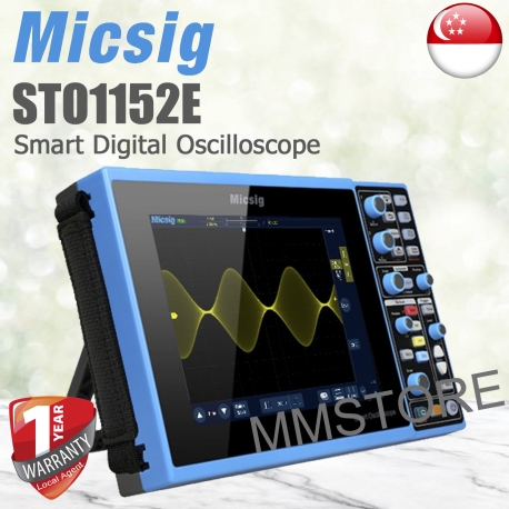 MICSIG STO1152E Smart Digital Oscilloscopes, 150 Bandwidth, 2 Channels 1GSa/S Sample Rate 8-inch TFT LCD Display