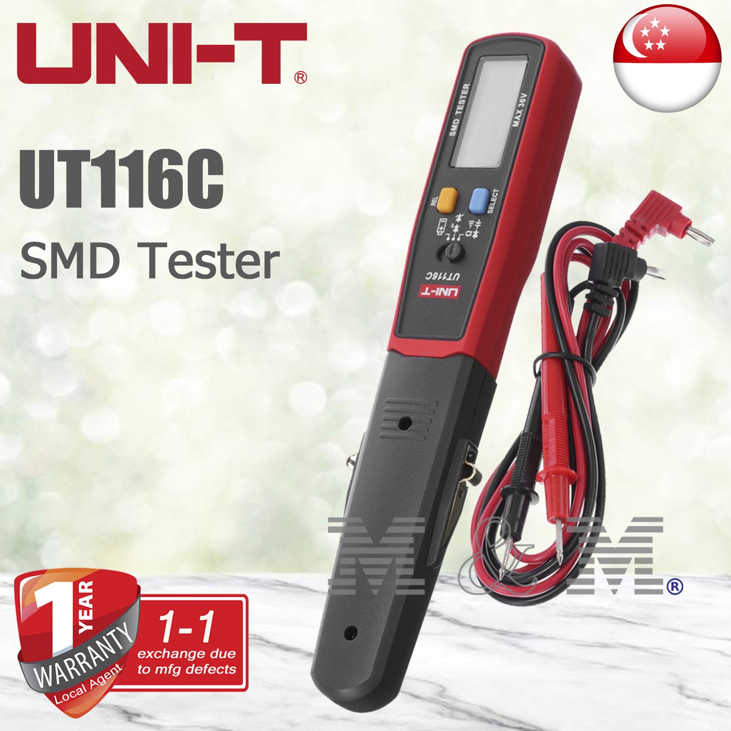 UNI-T SMD Multimetro Auto Ohmmetro Cap Diodo Tester Scansione - Foto 5