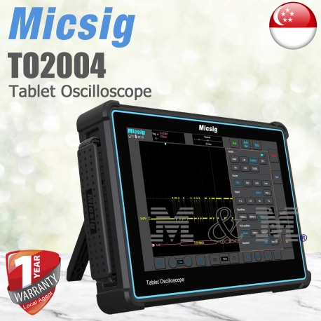 MICSIG TO2004 Tablet Oscilloscopes, 200MHz Bandwidth, 4 Channels 2GSa/S ...