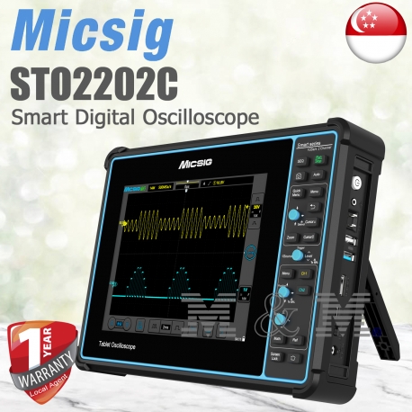 MICSIG STO2202C Smart Digital Oscilloscopes, 200MHz Bandwidth, 2 Channels 2GSa/S Sample Rate 8-inch TFT LCD Display